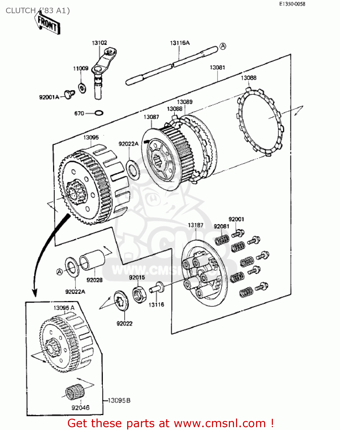 CLUTCH ('83 A1) KX500-A1 KX500 1983 USA CANADA