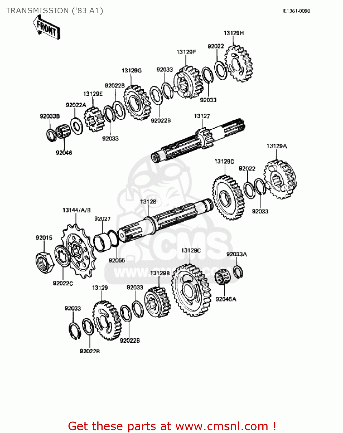 TRANSMISSION ('83 A1) KX500-A1 KX500 1983 USA CANADA