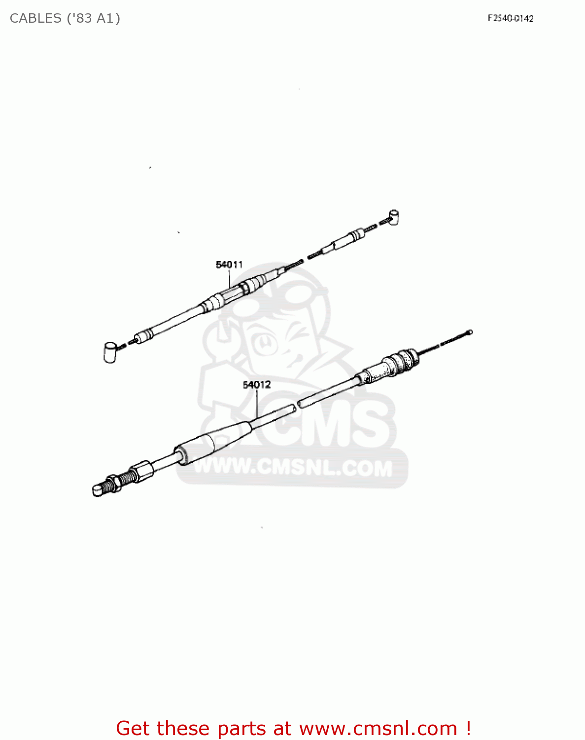 CABLES ('83 A1) KX500-A1 KX500 1983 USA CANADA