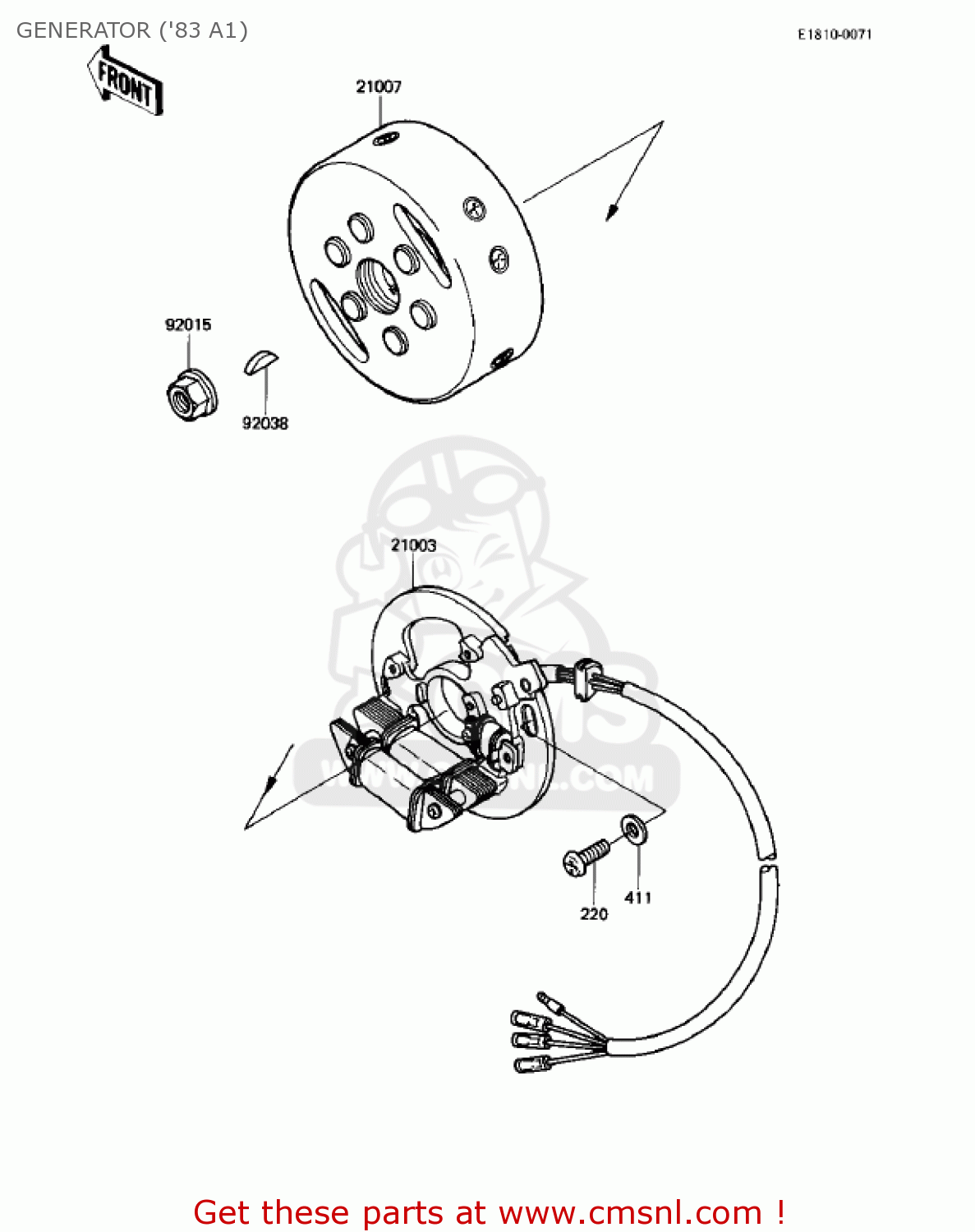 GENERATOR ('83 A1) KX500-A1 KX500 1983 USA CANADA