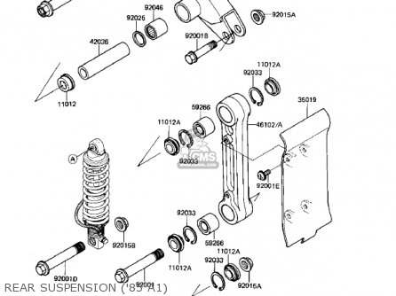 REAR SUSPENSION ('83 A1) - KX500-A1 KX500 1983 USA CANADA