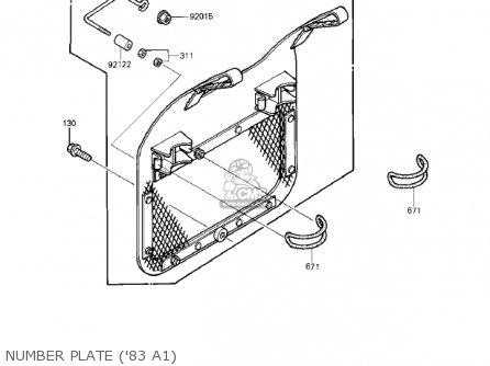 NUMBER PLATE ('83 A1) - KX500-A1 KX500 1983 USA CANADA