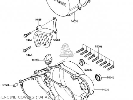 ENGINE COVERS ('84 A2) - KX500-A1 KX500 1983 USA CANADA