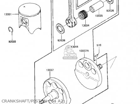 CRANKSHAFT/PISTON ('84 A2) - KX500-A1 KX500 1983 USA CANADA