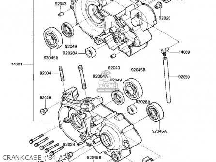 CRANKCASE ('84 A2) - KX500-A1 KX500 1983 USA CANADA