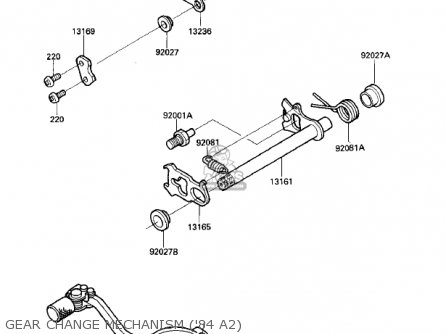 GEAR CHANGE MECHANISM ('84 A2) - KX500-A1 KX500 1983 USA CANADA
