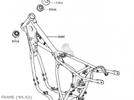 FRAME ('84 A2) - KX500-A1 KX500 1983 USA CANADA