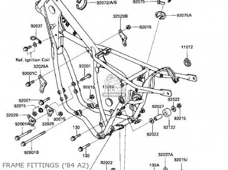 FRAME FITTINGS ('84 A2) - KX500-A1 KX500 1983 USA CANADA