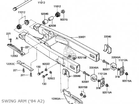 SWING ARM ('84 A2) - KX500-A1 KX500 1983 USA CANADA