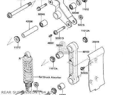 REAR SUSPENSION ('84 A2) - KX500-A1 KX500 1983 USA CANADA