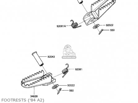 FOOTRESTS ('84 A2) - KX500-A1 KX500 1983 USA CANADA