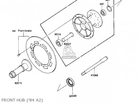 FRONT HUB ('84 A2) - KX500-A1 KX500 1983 USA CANADA