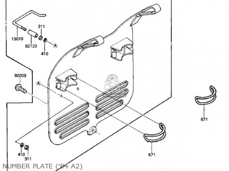 NUMBER PLATE ('84 A2) - KX500-A1 KX500 1983 USA CANADA