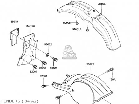 FENDERS ('84 A2) - KX500-A1 KX500 1983 USA CANADA