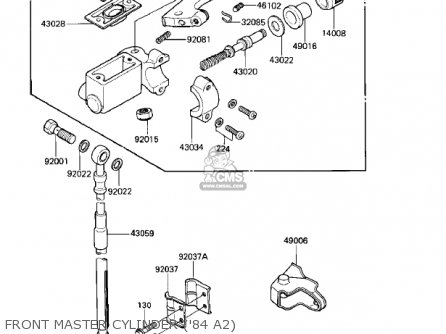 FRONT MASTER CYLINDER ('84 A2) - KX500-A1 KX500 1983 USA CANADA