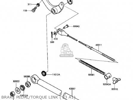 BRAKE PEDAL/TORQUE LINK ('83 A1) - KX500-A1 KX500 1983 USA CANADA