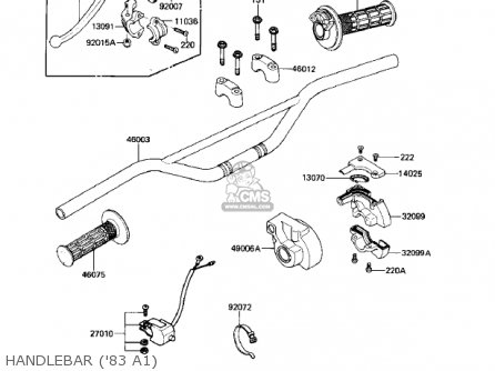 HANDLEBAR ('83 A1) - KX500-A1 KX500 1983 USA CANADA
