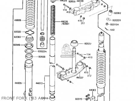 FRONT FORK ('83 A1) - KX500-A1 KX500 1983 USA CANADA
