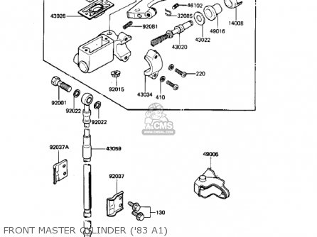FRONT MASTER CYLINDER ('83 A1) - KX500-A1 KX500 1983 USA CANADA