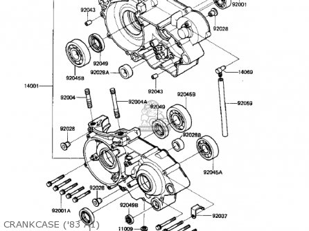 CRANKCASE ('83 A1) - KX500-A1 KX500 1983 USA CANADA