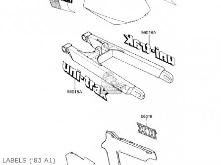 LABELS ('83 A1) - KX500-A1 KX500 1983 USA CANADA