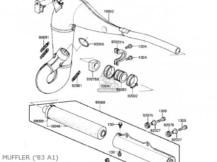 MUFFLER ('83 A1) - KX500-A1 KX500 1983 USA CANADA