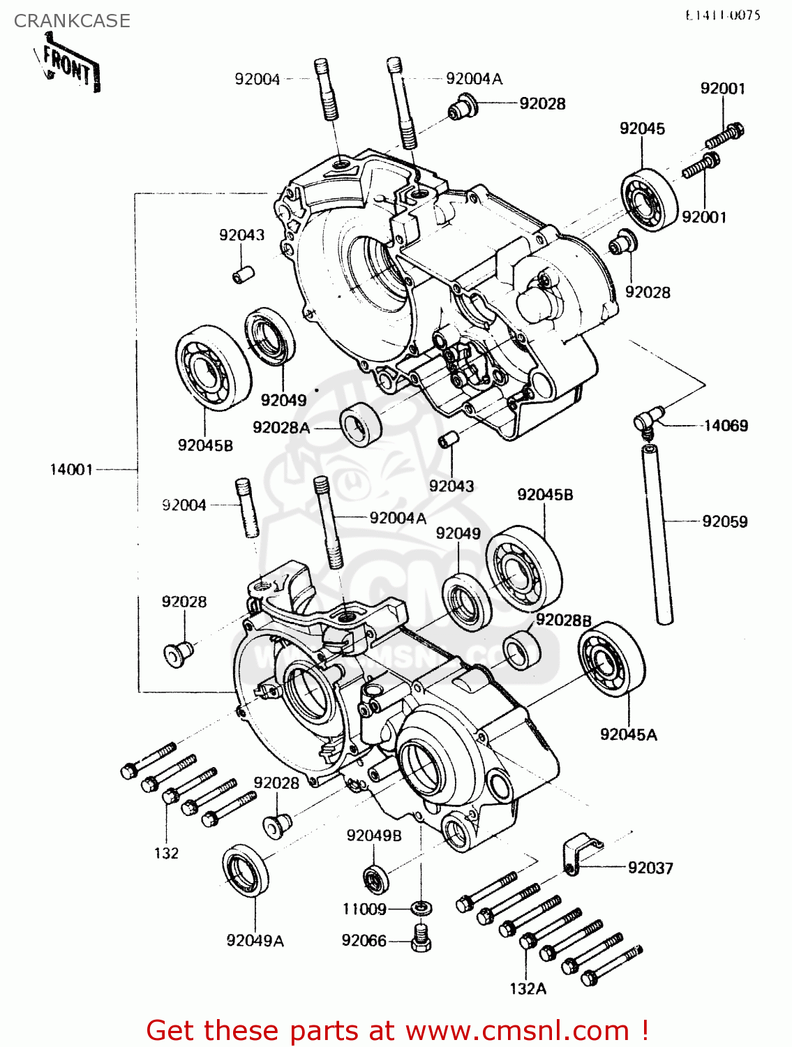 CRANKCASE KX500-A2 1984 UNITED KINGDOM AL