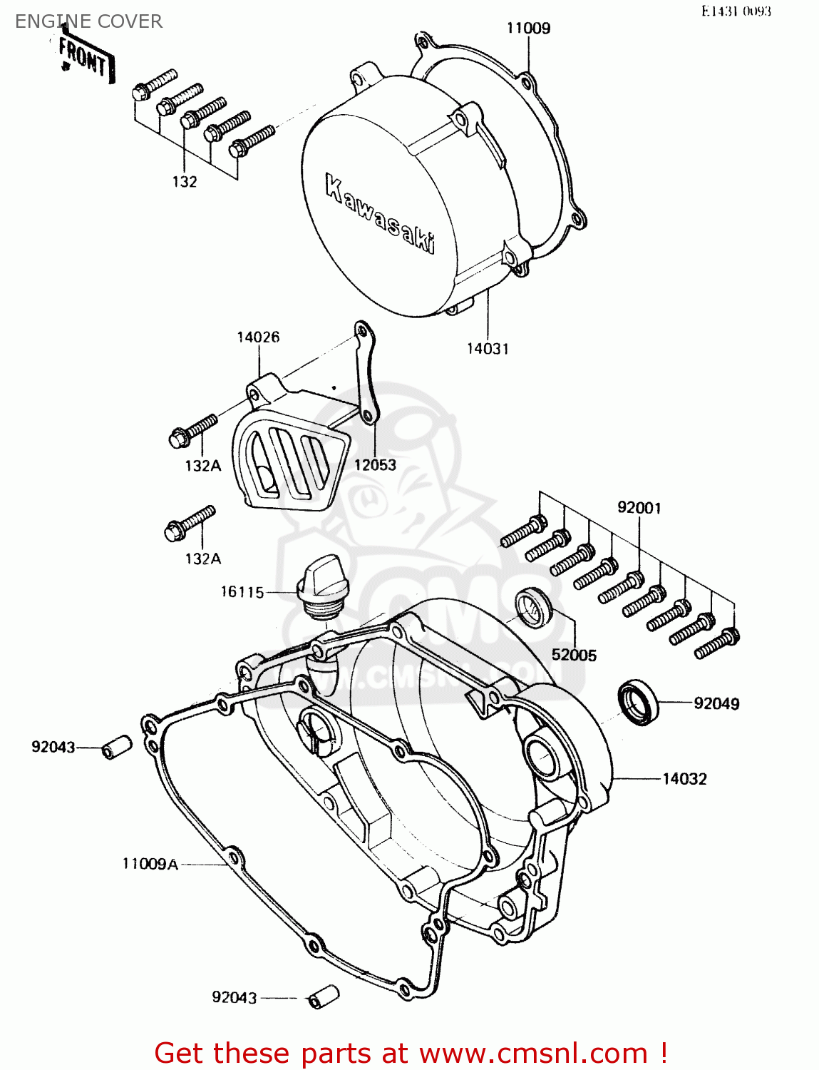 ENGINE COVER KX500-A2 1984 UNITED KINGDOM AL