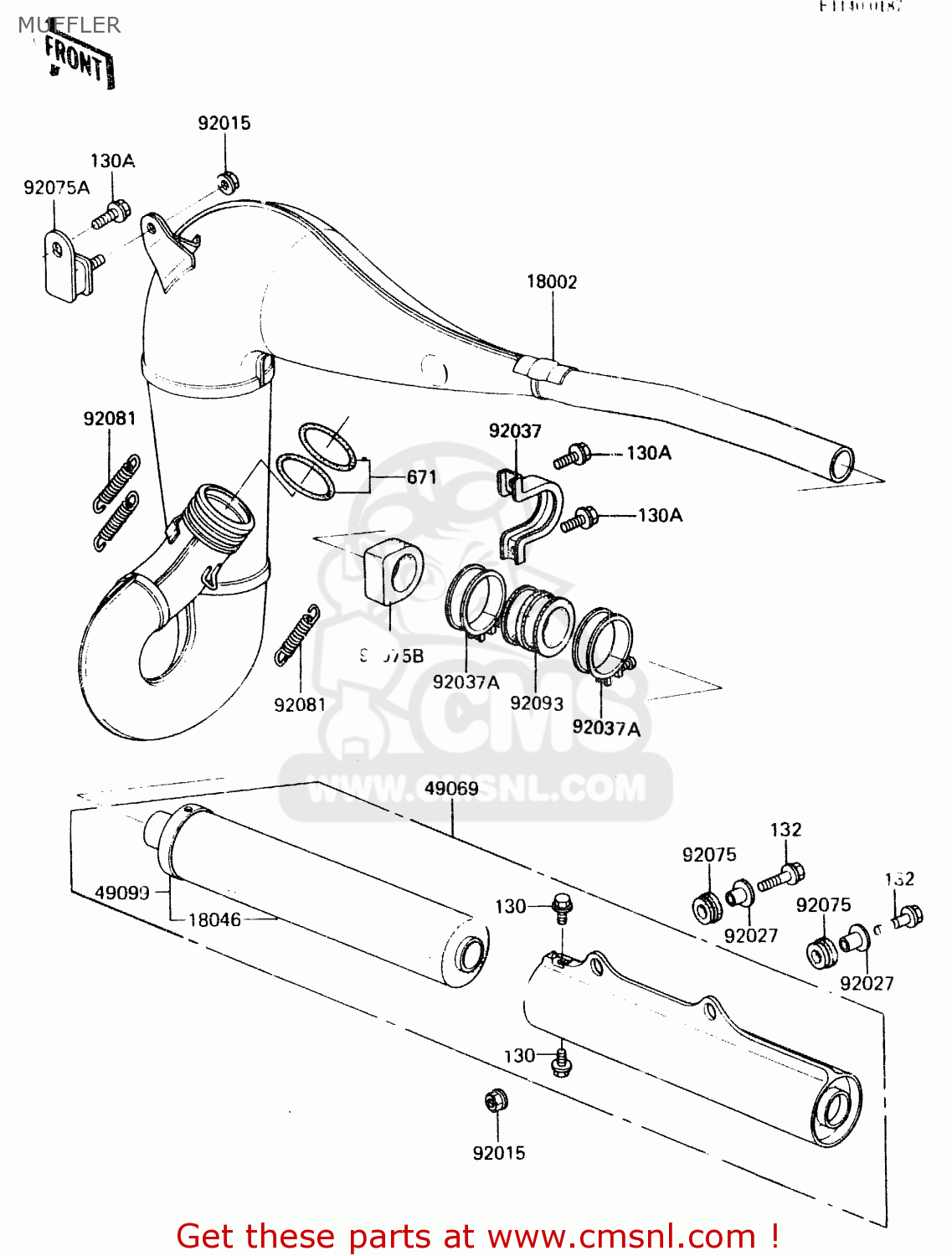MUFFLER KX500-A2 1984 UNITED KINGDOM AL