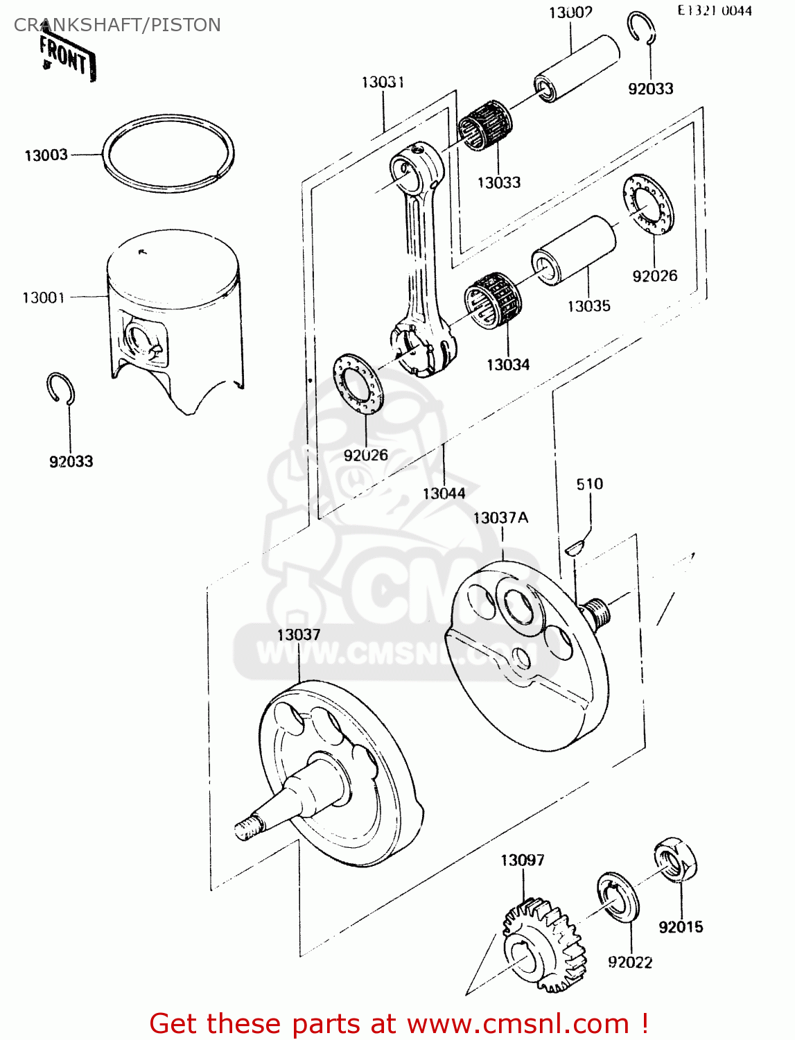 CRANKSHAFT/PISTON KX500-A2 1984 UNITED KINGDOM AL