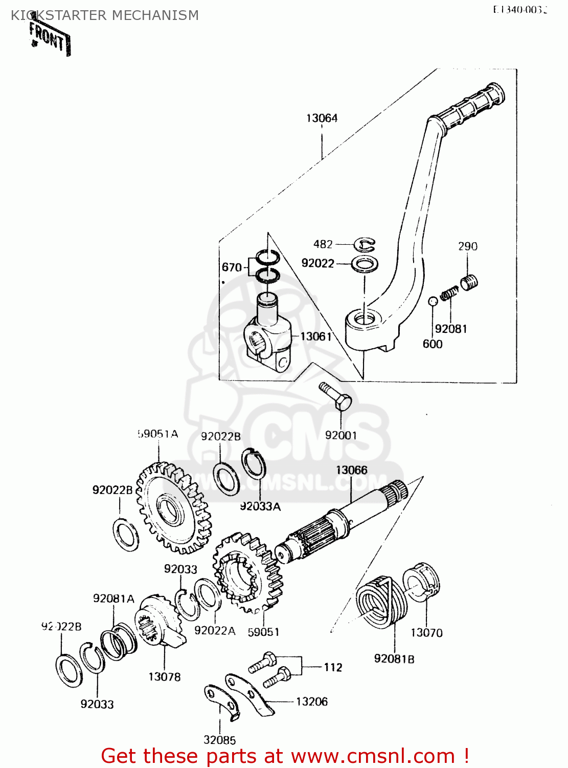 KICKSTARTER MECHANISM KX500-A2 1984 UNITED KINGDOM AL