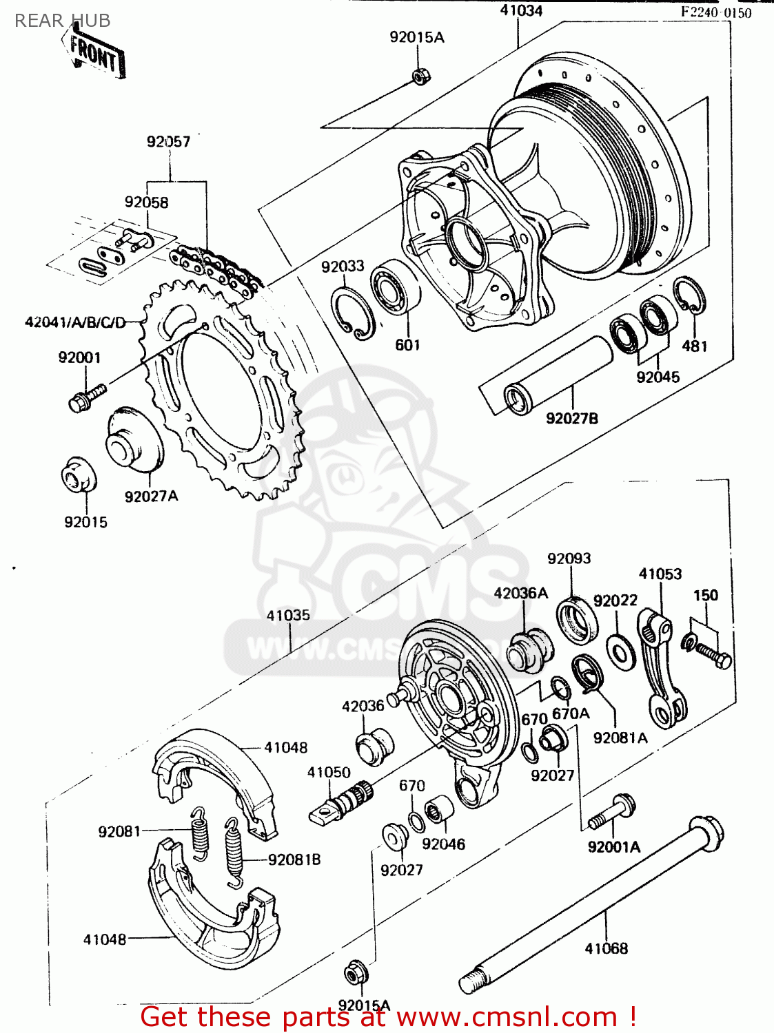 REAR HUB KX500-A2 1984 UNITED KINGDOM AL