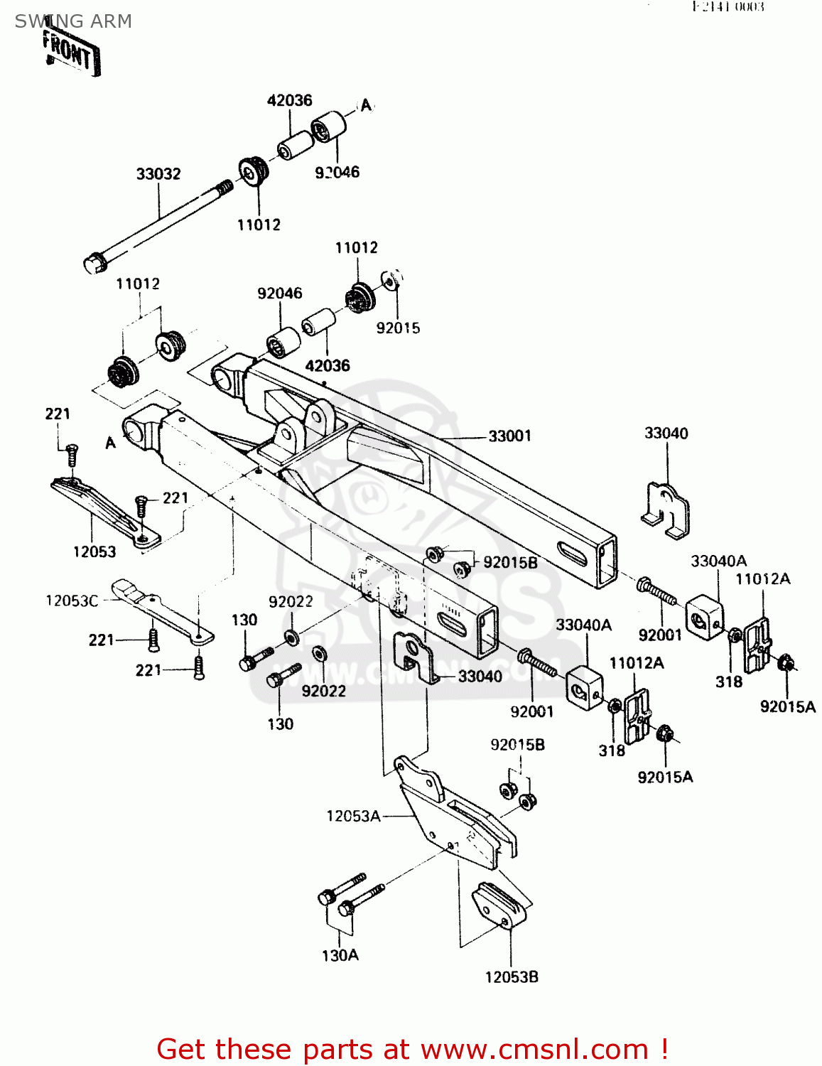 SWING ARM KX500-A2 1984 UNITED KINGDOM AL