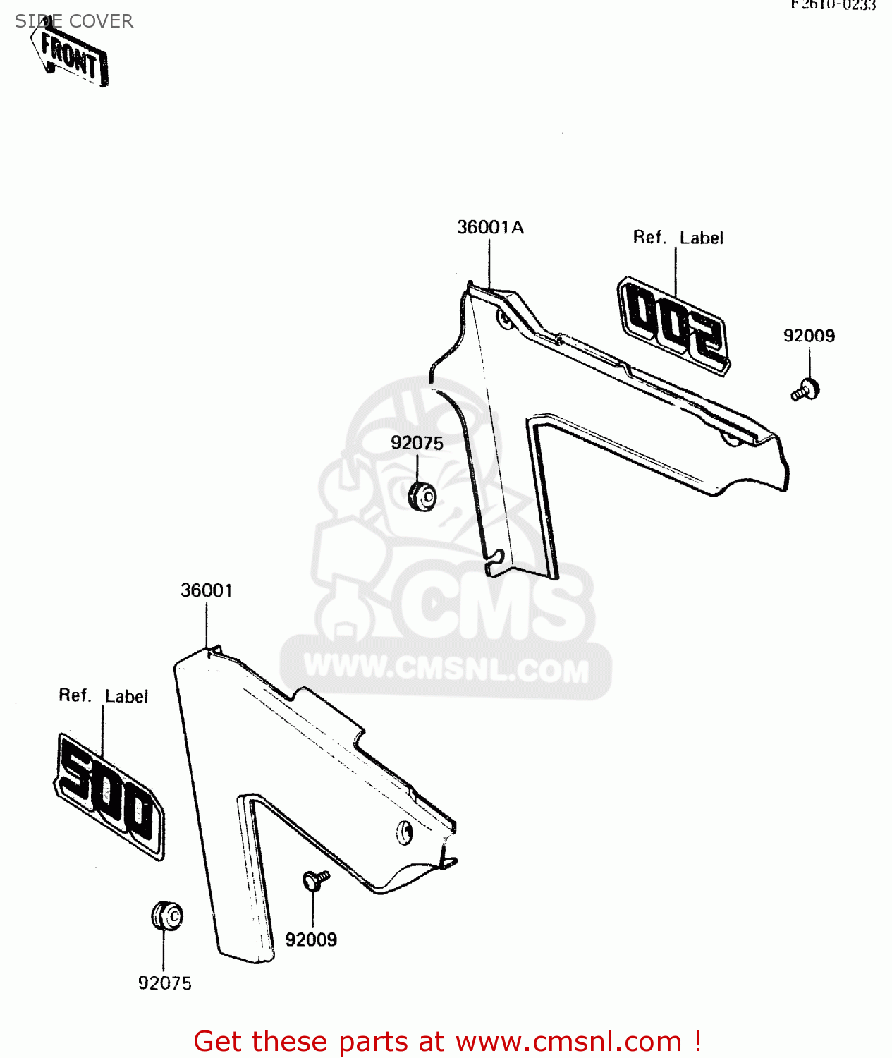 SIDE COVER KX500-A2 1984 UNITED KINGDOM AL