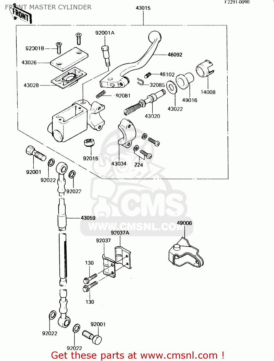 FRONT MASTER CYLINDER KX500-A2 1984 UNITED KINGDOM AL