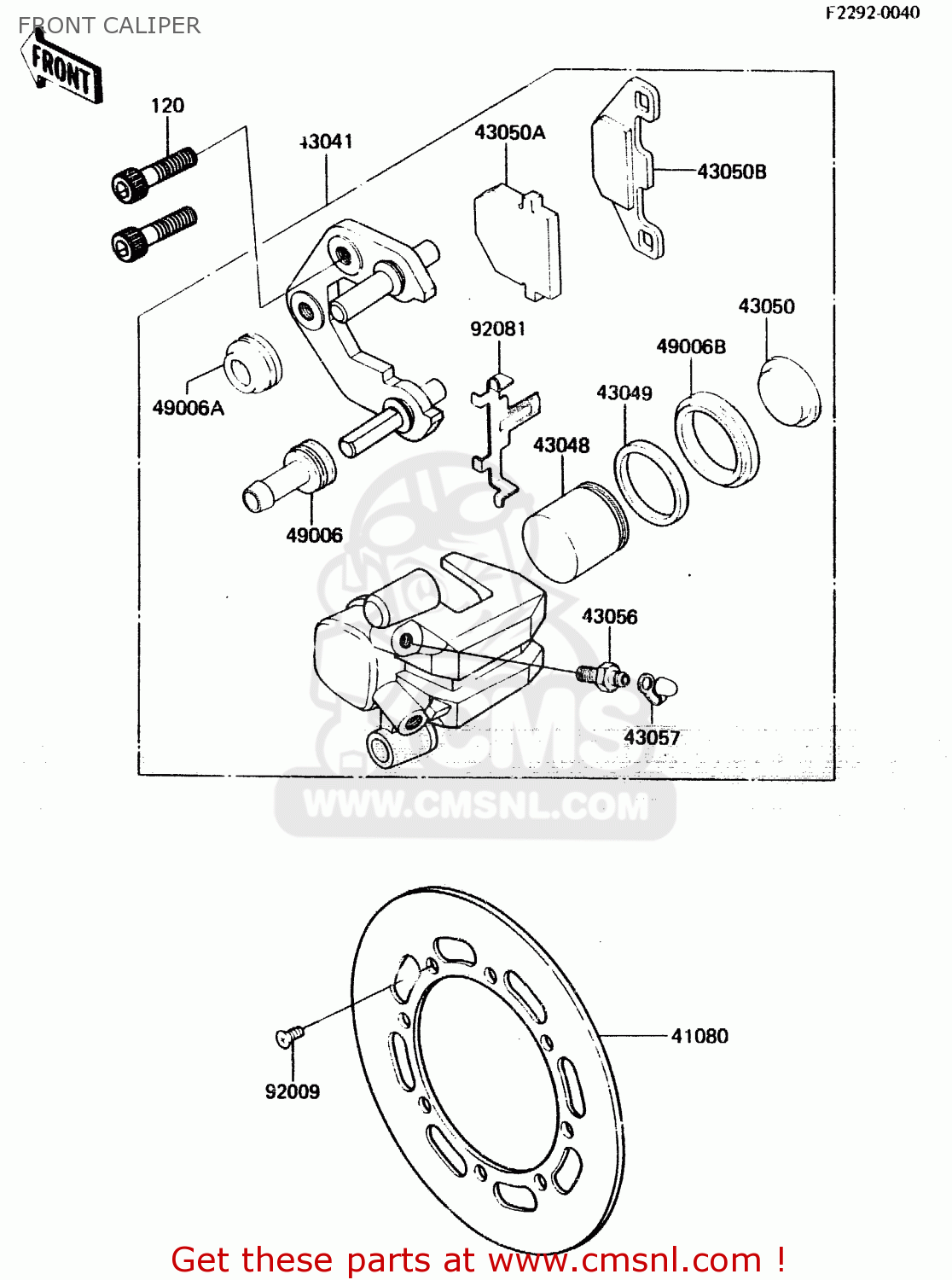 FRONT CALIPER KX500-A2 1984 UNITED KINGDOM AL