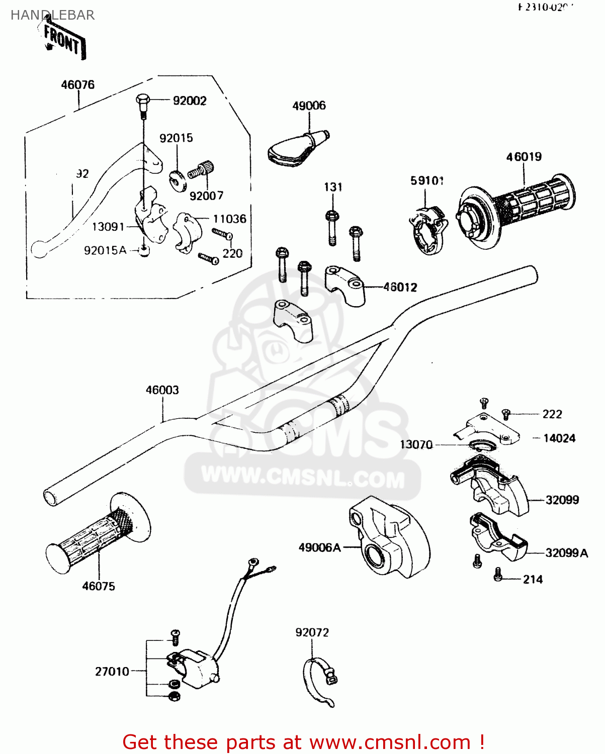 HANDLEBAR KX500-A2 1984 UNITED KINGDOM AL