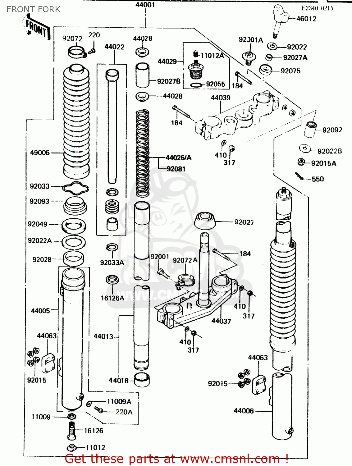 FRONT FORK KX500-A2 1984 UNITED KINGDOM AL