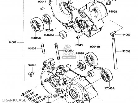 CRANKCASE - KX500-A2 1984 UNITED KINGDOM AL