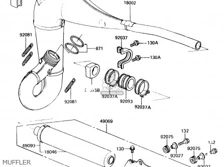 MUFFLER - KX500-A2 1984 UNITED KINGDOM AL