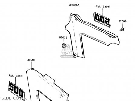SIDE COVER - KX500-A2 1984 UNITED KINGDOM AL