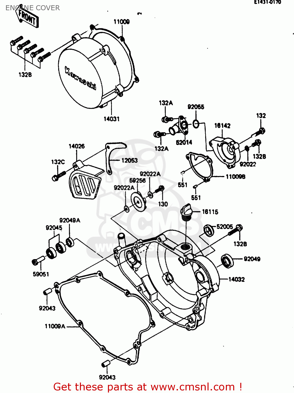ENGINE COVER KX500-B1 1985 EUROPE UK AL