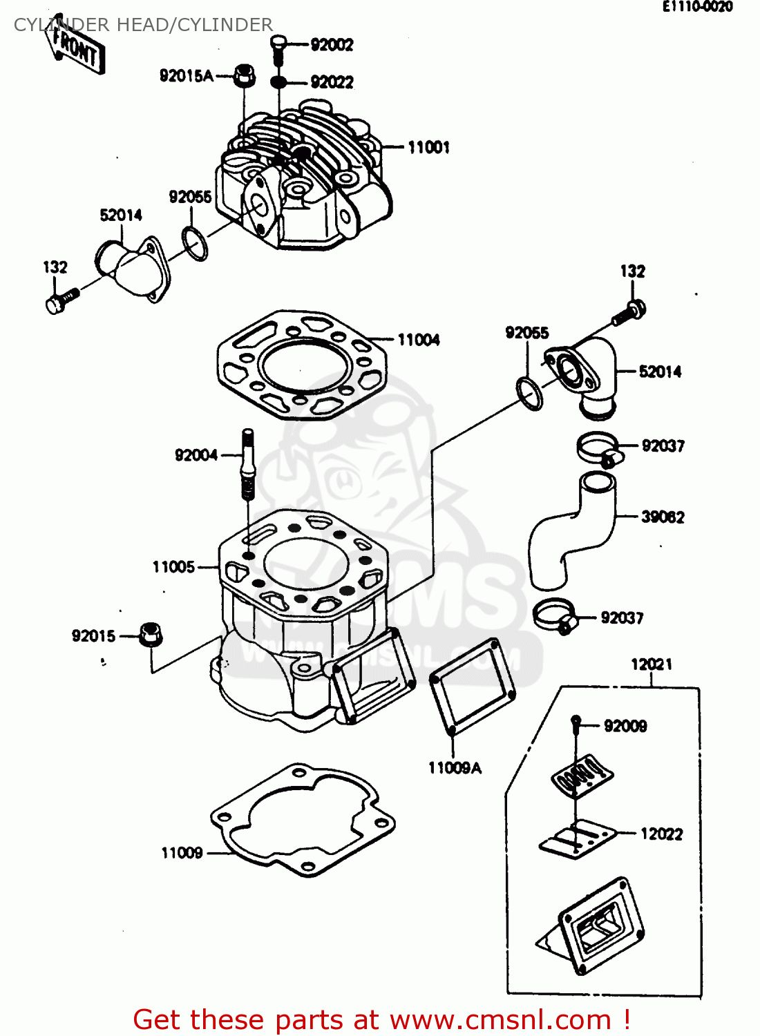 CYLINDER HEAD/CYLINDER KX500-B1 1985 EUROPE UK AL