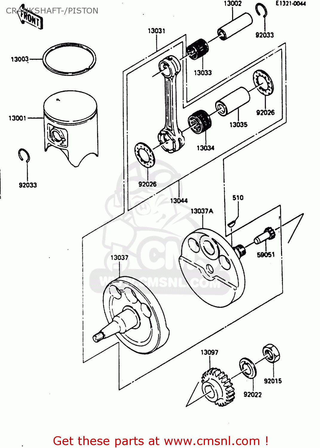 CRANKSHAFT-/PISTON KX500-B1 1985 EUROPE UK AL
