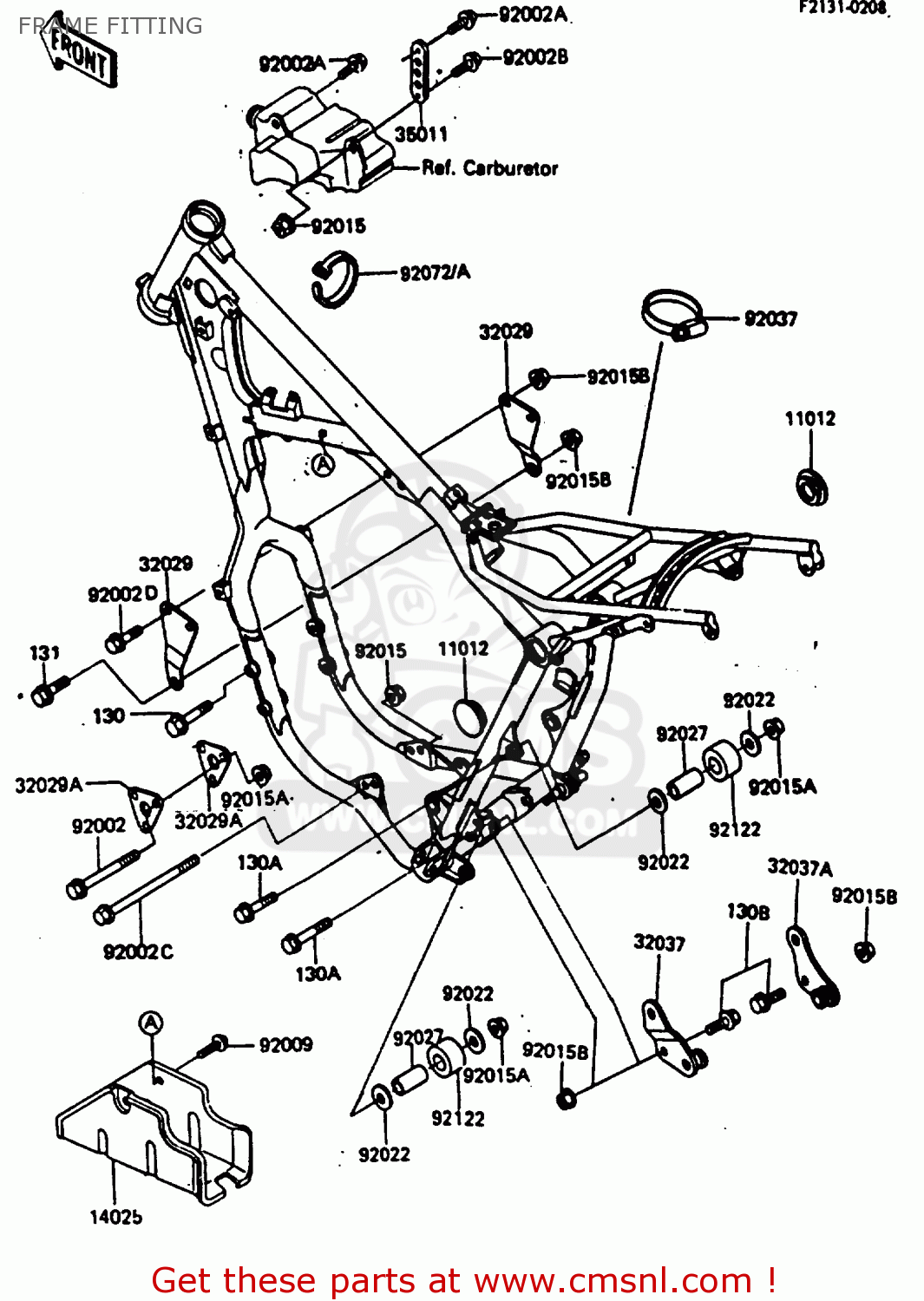 FRAME FITTING KX500-B1 1985 EUROPE UK AL