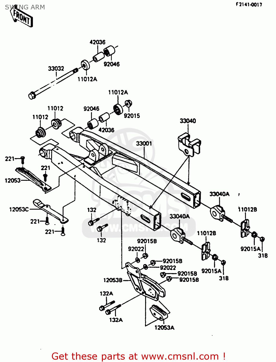 SWING ARM KX500-B1 1985 EUROPE UK AL