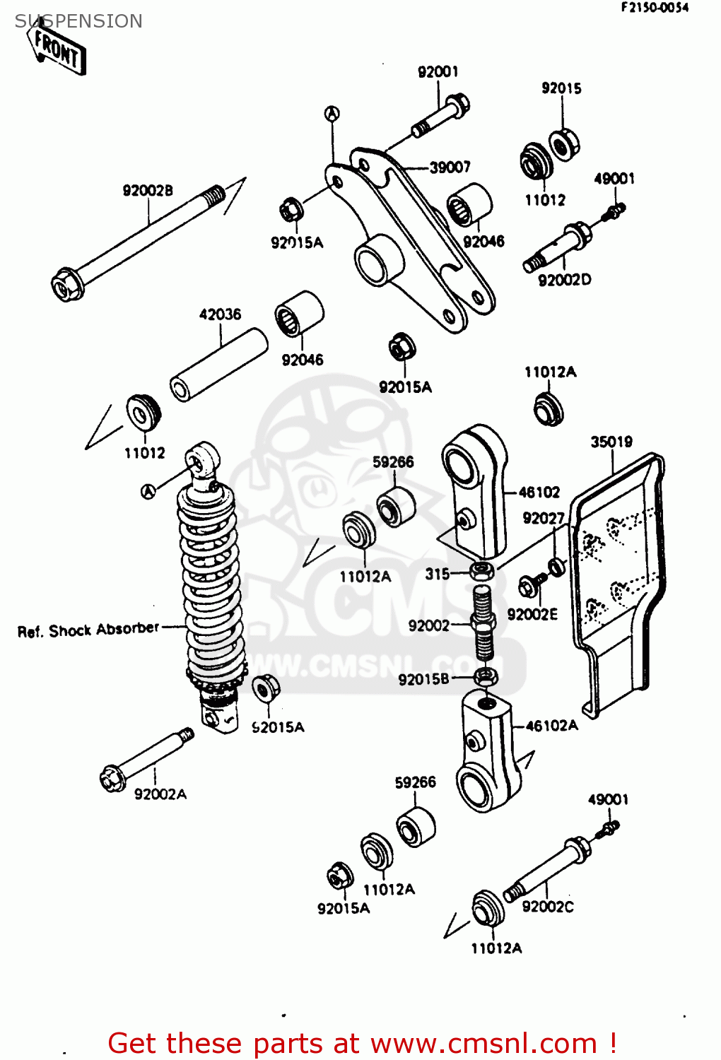 SUSPENSION KX500-B1 1985 EUROPE UK AL