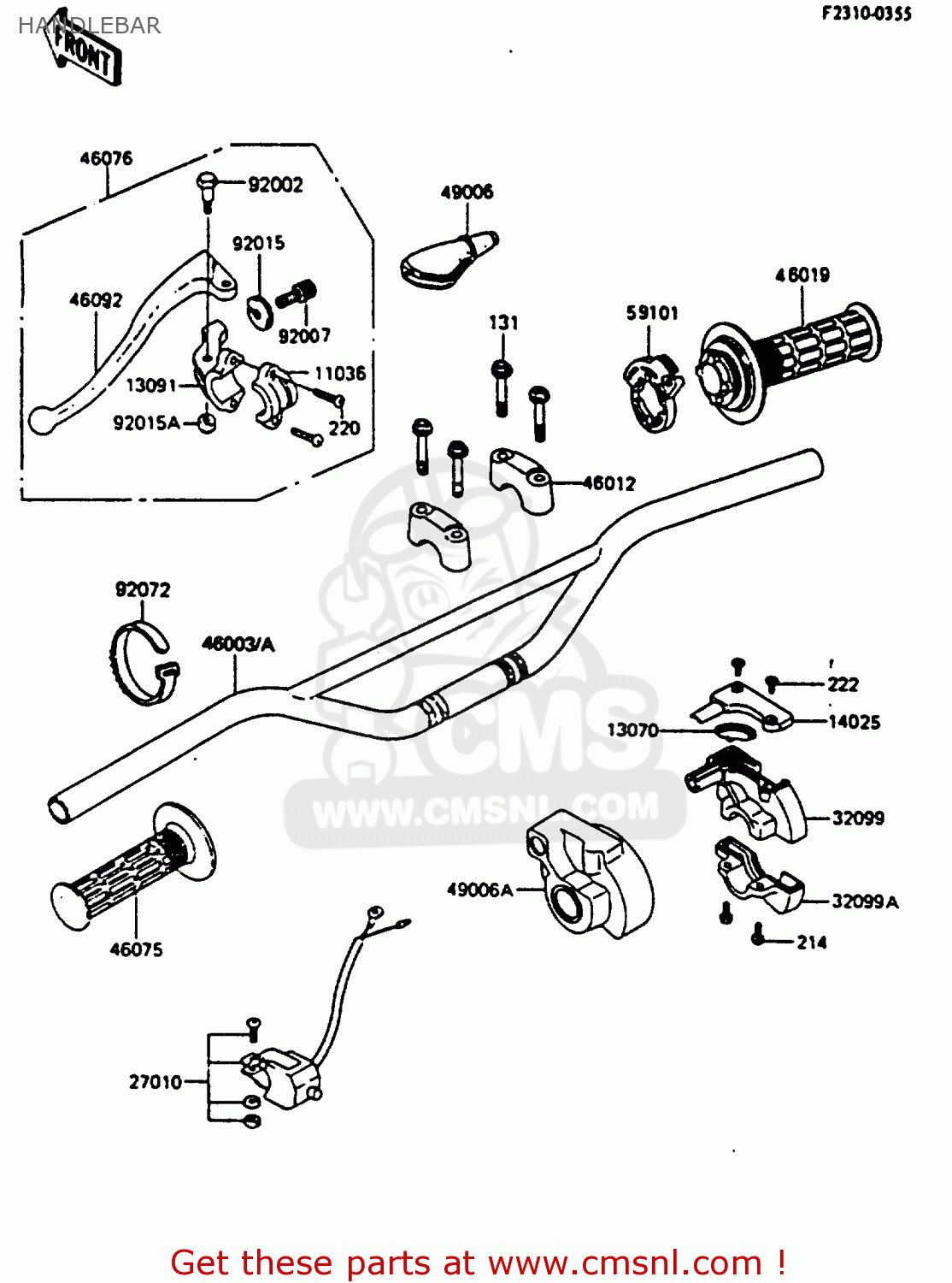 HANDLEBAR KX500-B1 1985 EUROPE UK AL