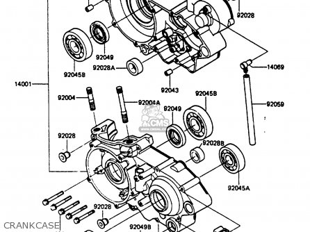 CRANKCASE - KX500-B1 1985 EUROPE UK AL