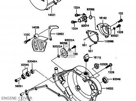 ENGINE COVER - KX500-B1 1985 EUROPE UK AL